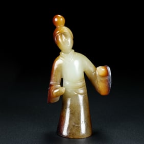 A Exquisite Hotan Jade Human-Shaped Ornament