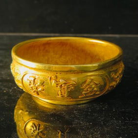 A Exquisite Gilt Bronze Dragon and Phoenix Pattern Cornucopia Ornament