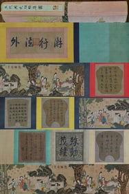 A Set of Chinese Hand Scroll Ink Figure Paintings on Silk