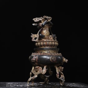 A Exquisite Bronze Vajra Censer