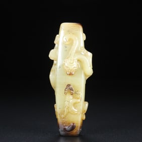 A Exquisite Hetian Jade Dragon Pattern Handheld Ornament