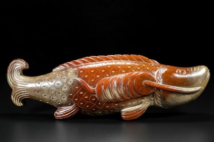 A Exquisite Hetian Jade Fish Ornament