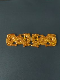 A pair of Exquisite Bronze Gilt Dragon Accessory