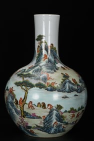 A Rare Famille-Rose Beast Pattern Vase