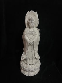 A Exquisite Blanc-De-Chine Statue of Avalokitesvara Ornament