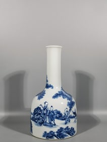A Exquisite Blue and White Figures Pattern Vase