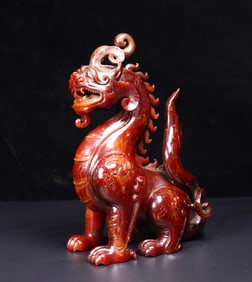 A Exquisite Hetian Jade Auspicious Beast Ornament