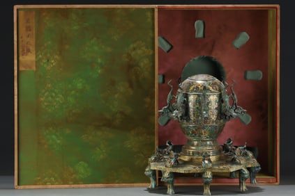 A Exquisite Gold-inlaid Bronze Seismograph