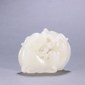 A Rare Hotan Jade Dragon Ornament