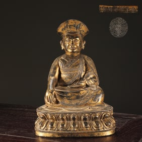 A Exquisite Bronze Gilt Human Figure Ornament