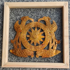 A Exquisite Bronze Gilt Gold Leaf