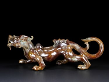 A Exquisite Hotan Jade Auspicious Beast Ornament