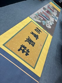 A Chinese Hand Scroll Ink Buddha Painting on Silk