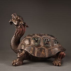 A Exquisite Coppery Double Lion Censer