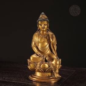A Exquisite Bronze Gilt Avalokitesvara Ornament
