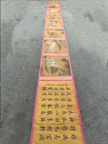 A Chinese Ink Wash Horse Painting on Silk, Hand Scroll