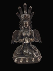 A Exquisite Gilt Silver Bronze Avalokitesvara Ornament