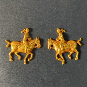A pair of Exquisite Bronze Gilt Horse Accessory