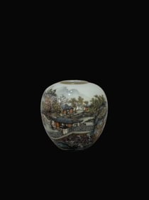 A Exquisite Famille-Rose Landscape Pattern Brush Washer