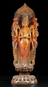 A Exquisite Hetian Jade Buddha Statue Ornament