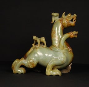 A Exquisite Hetian Jade Auspicious Beast Ornament