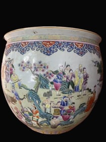 A Rare Famille-Rose Character and Story Pattern Vat