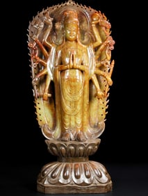 A Exquisite Hetian Jade Buddha Statue Ornament