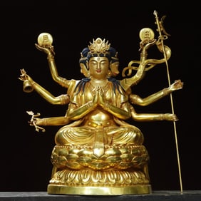 A Exquisite Gilt Bronze Buddha Statue