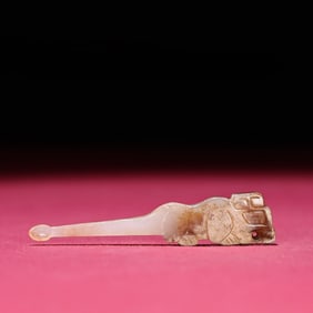 A Exquisite Hotan Jade Tiger-Shaped Ornament