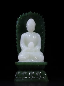 A Exquisite Hetian White Jade Buddha Ornament