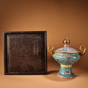 A Exquisite Enamel Outline in Gold Censer