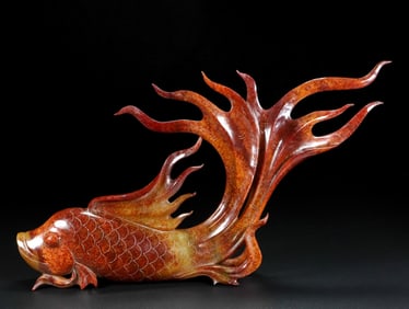A Exquisite Hetian Jade Fish Ornament