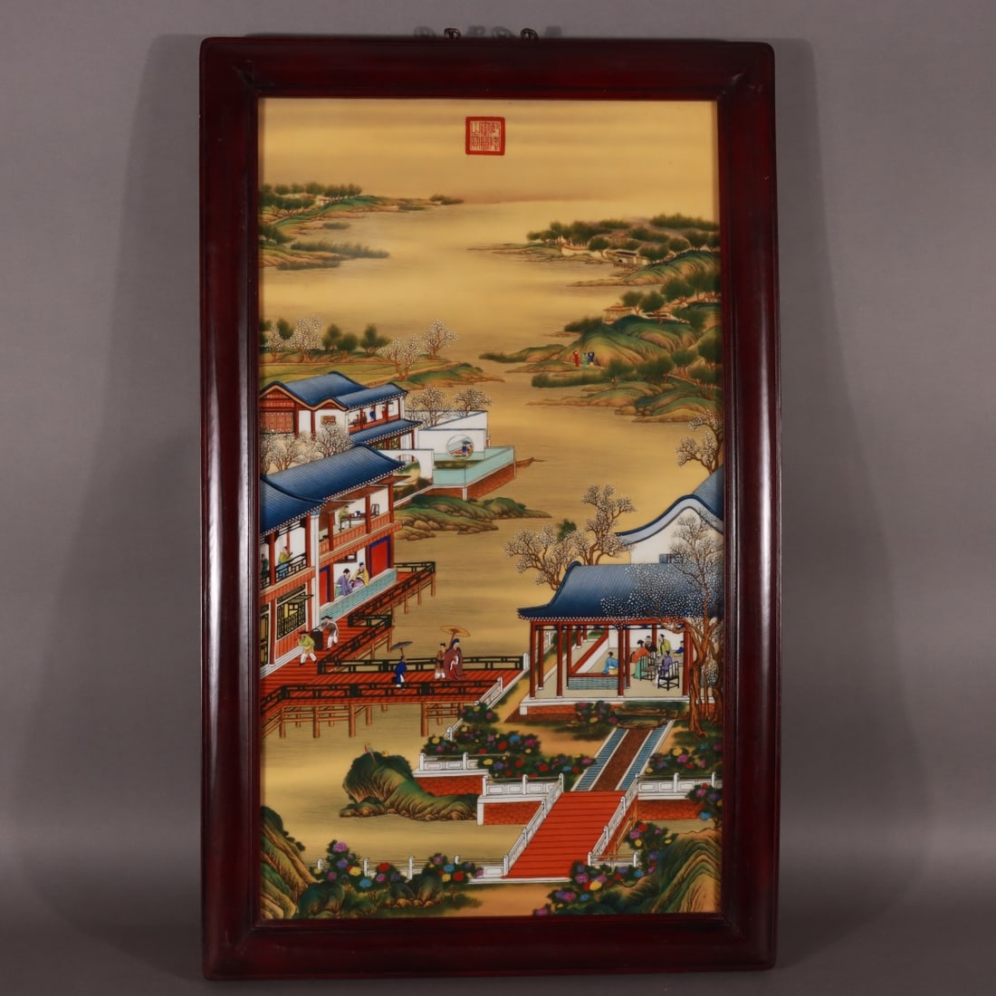 A Set of Rare Twelve pieces Enamel Landscape Pattern Porcelain plate painting (1 of 20)