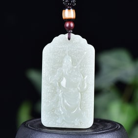 A Exquisite Hotan Jade Figures Pattern Pendant