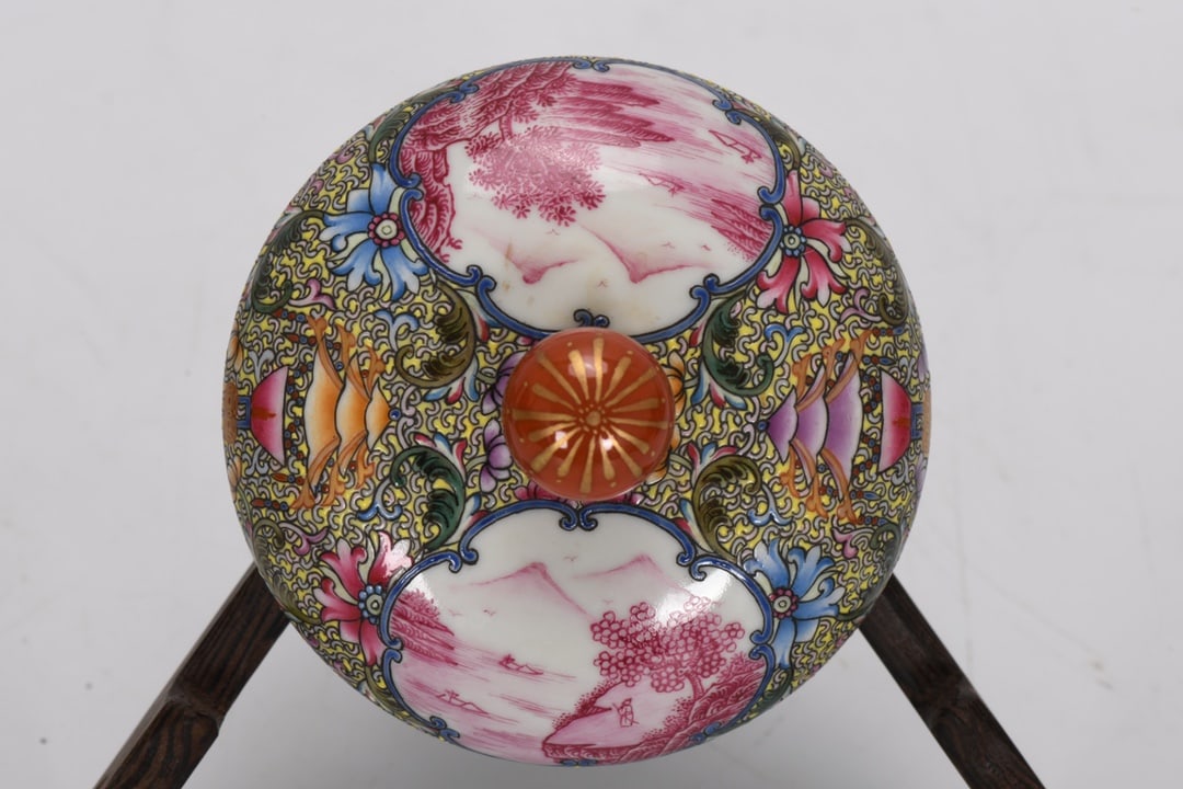 A Rare Enamel Figure Pattern Covered Jar - 7