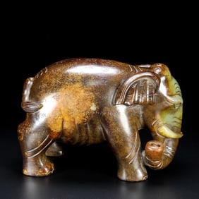 A Rare Hetian Jade Elephant