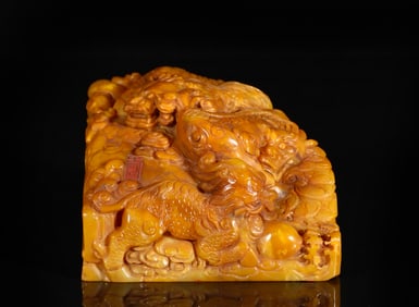 A Exquisite Shoushan Tianhuang Stone Auspicious Beast Seal