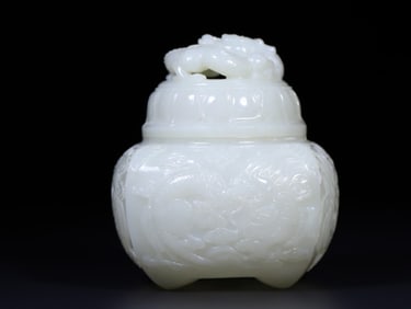 A Exquisite Hetian Jade Dragon Censer