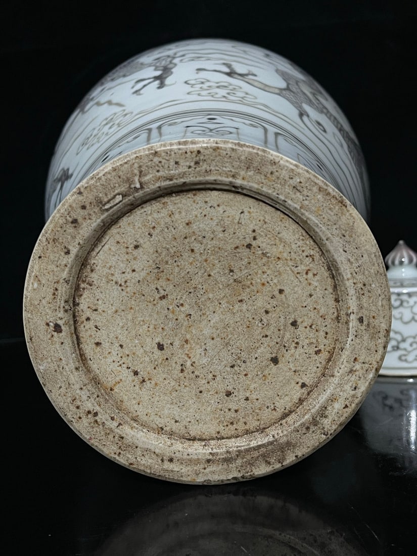 A Exquisite White Glaze Ink Color Dragon Pattern Vase - 9