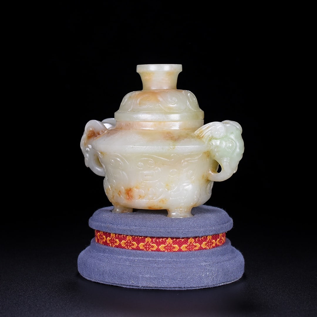 A Exquisite Hetian Jade Elephant-Ears Censer - 2