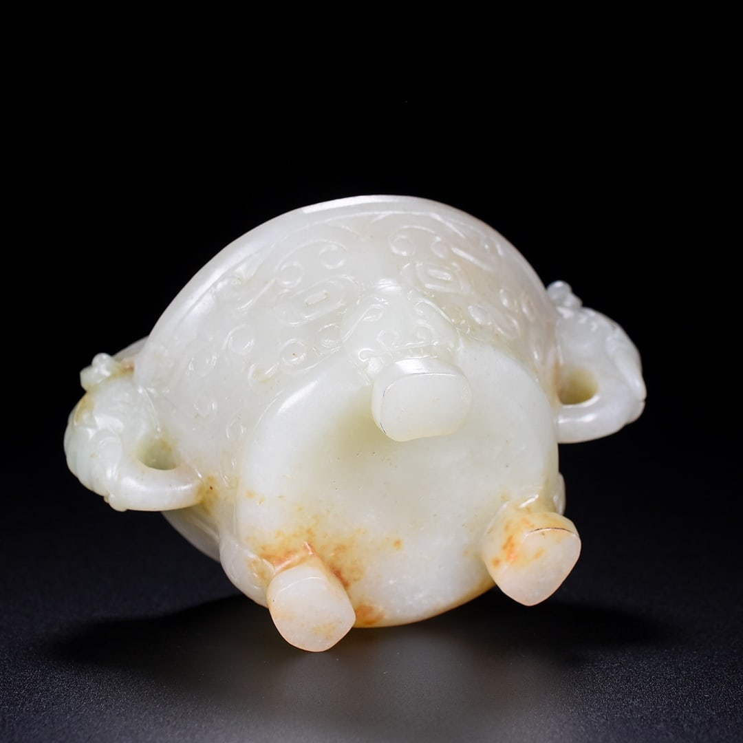 A Exquisite Hetian Jade Elephant-Ears Censer - 7