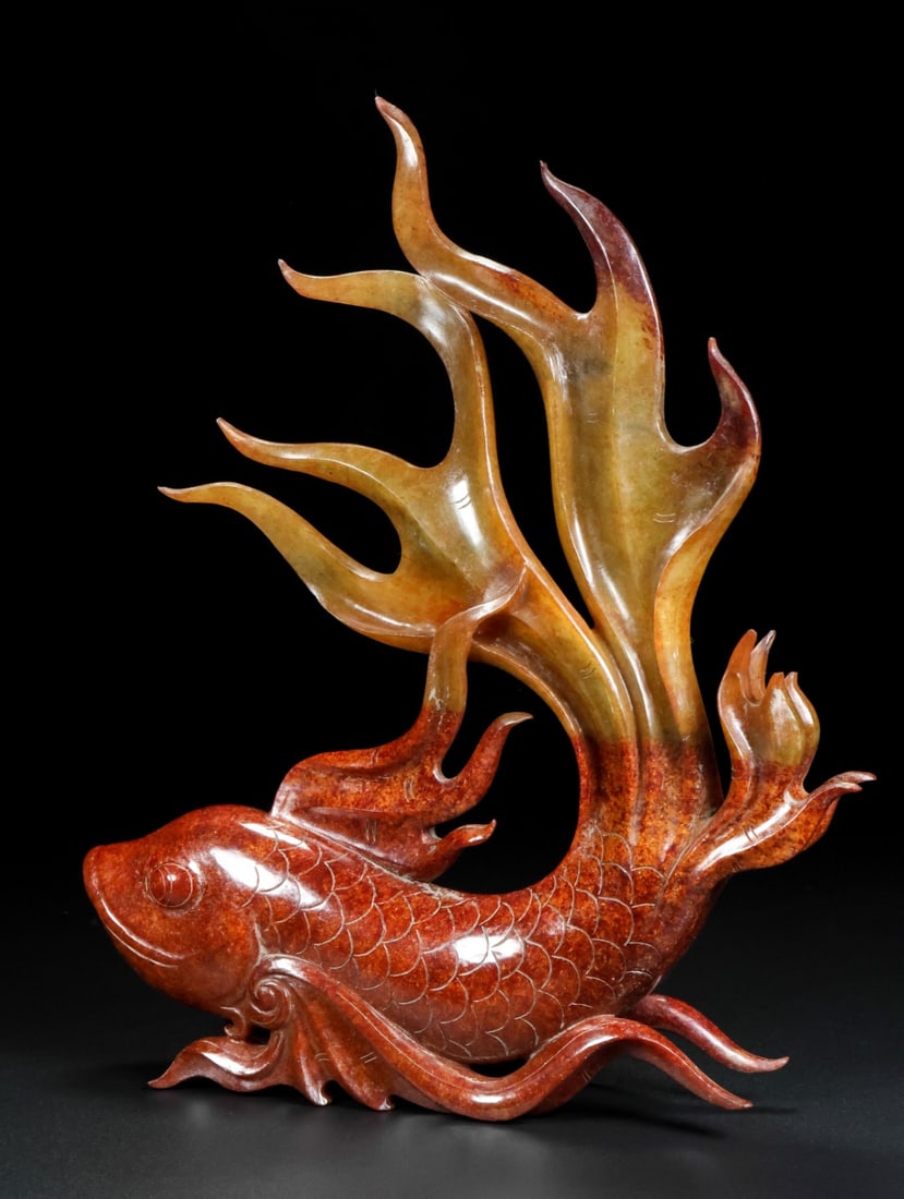 A Exquisite Hetian Jade Fish Ornament - 6