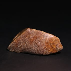 A Exquisite Archaic Jade Beast Head Handheld Ornament