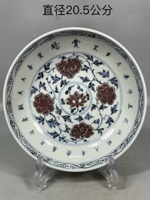 A Exquisite Blue and White Flower Pattern Plate