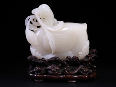 A Exquisite Hetian Jade Goose Ornament