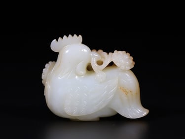 A Exquisite Hetian Jade Chicken Handheld Ornament