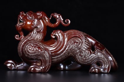 A Exquisite Hetian Jade Auspicious Beast Ornament