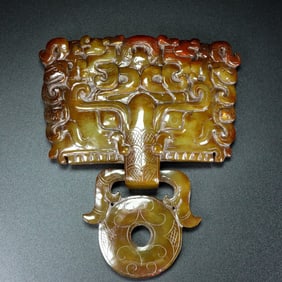 A Exquisite Hotan Jade Beast-Face Pattern Ornament