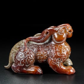 A Exquisite Hotan Jade Rabbit Ornament