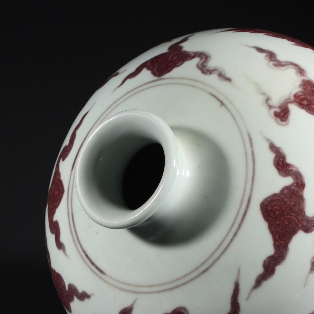 A Exquisite Underglaze-Red Dragon Pattern Vase - 8